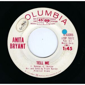 Anita Bryant Promo 45 “Tell Me / I Don’t Understand” Columbia Teen Rock